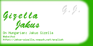 gizella jakus business card